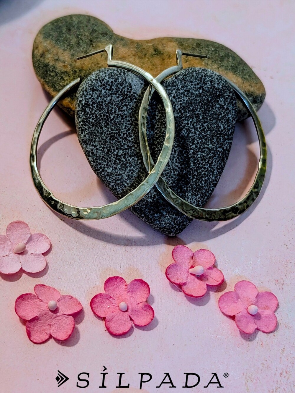 Silpada Hammered Sterling Silver 925 Hoop Earrings P1287